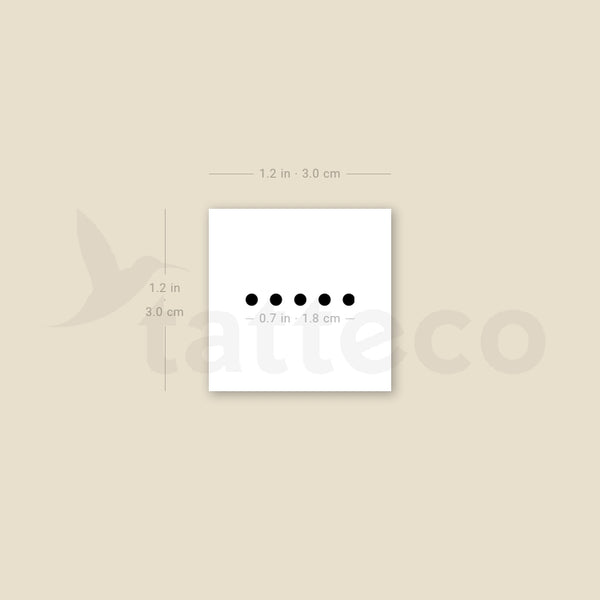 Morse Code 5 Temporary Tattoo - Set of 3