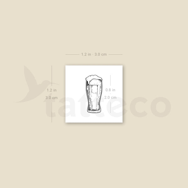 Pint Of Beer Temporary Tattoo - Set of 3