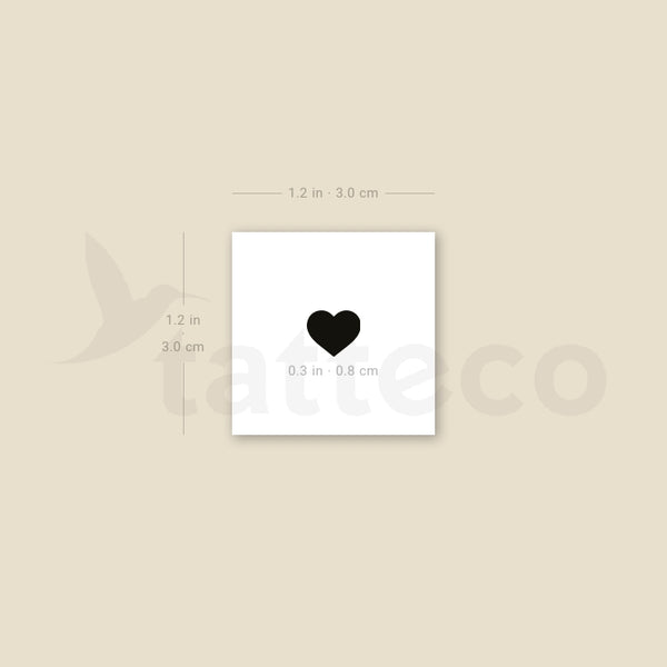 Little Black Heart Temporary Tattoo - Set of 3