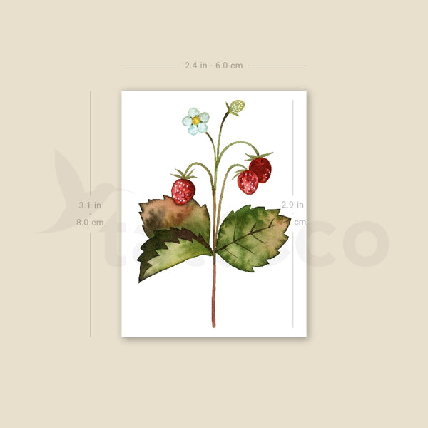 Wild Strawberries By Ann Lilya Temporary Tattoo - Set of 3