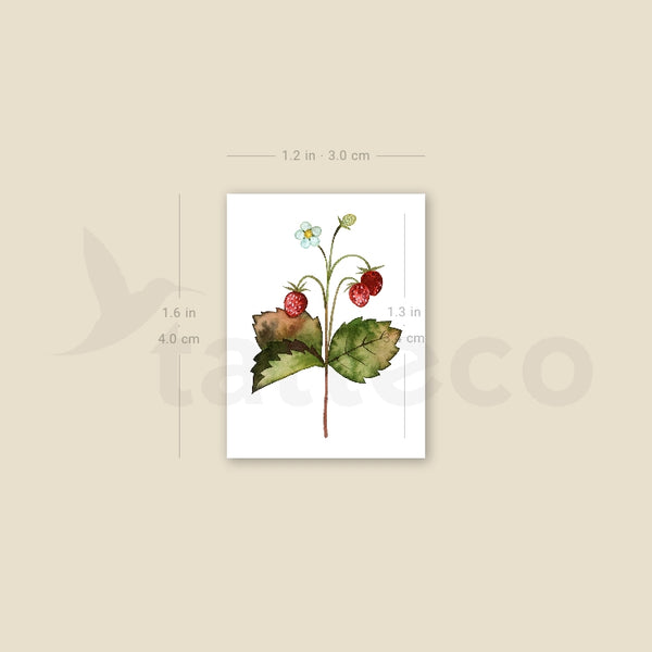 Small Wild Strawberries By Ann Lilya Temporary Tattoo - Set of 3