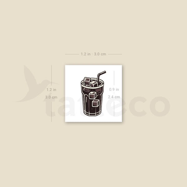 Iced Coffee Temporary Tattoo - Set of 3