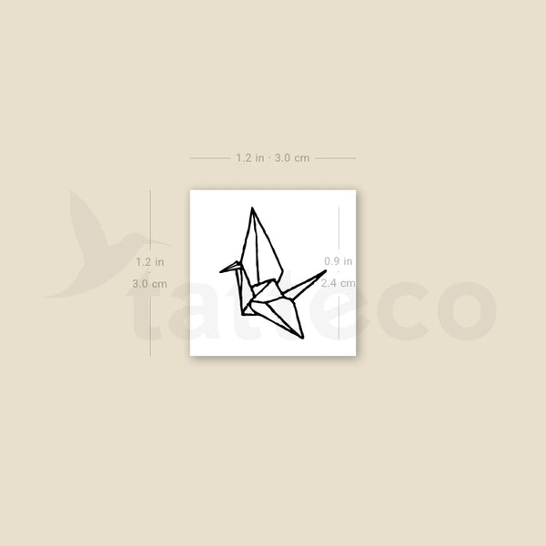 Orizuru Origami Crane Temporary Tattoo - Set of 3