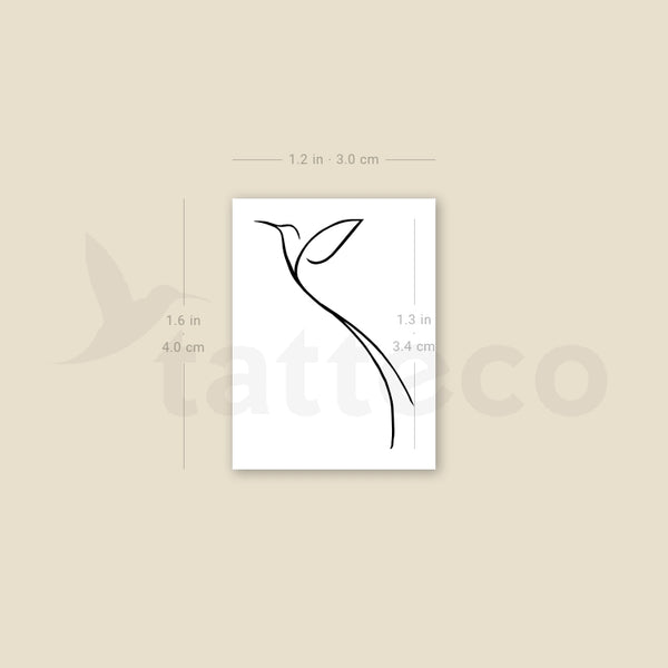 Minimalist Long Tailed Hummingbird Temporary Tattoo - Set of 3