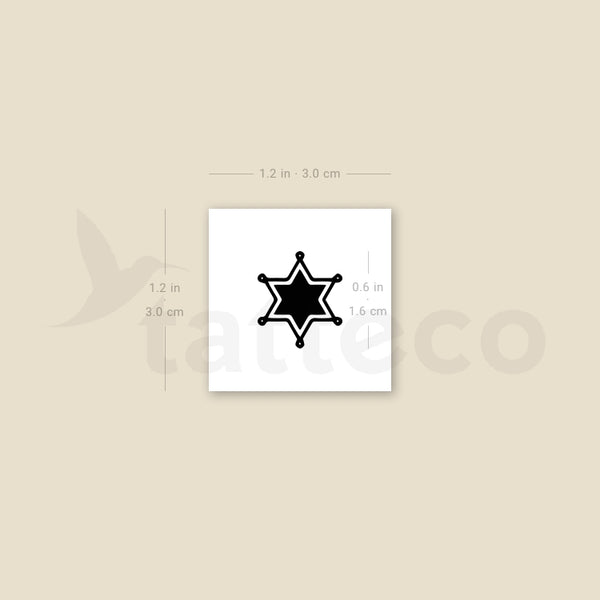 Sheriff Star Temporary Tattoo - Set of 3