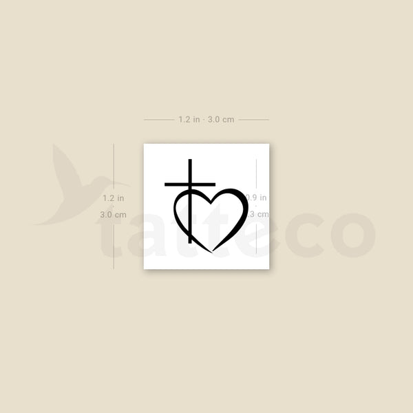 Cross Heart Temporary Tattoo - Set of 3