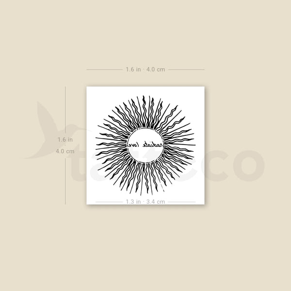 Radiate Love Sun Temporary Tattoo - Set of 3
