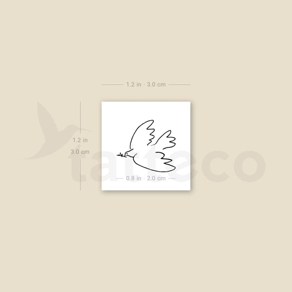 Little Dove Of Peace Temporary Tattoo - Set of 3