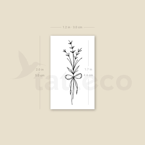 Ribbon Bouquet Temporary Tattoo - Set of 3