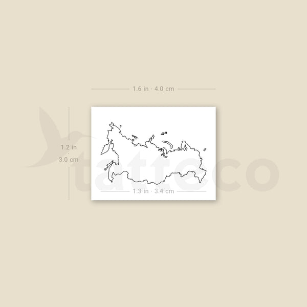 Map Of Russia Temporary Tattoo - Set of 3