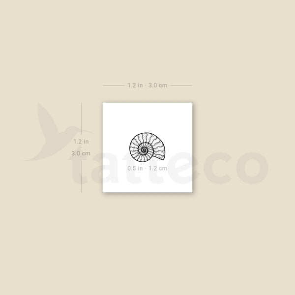 Ammonite Temporary Tattoo - Set of 3