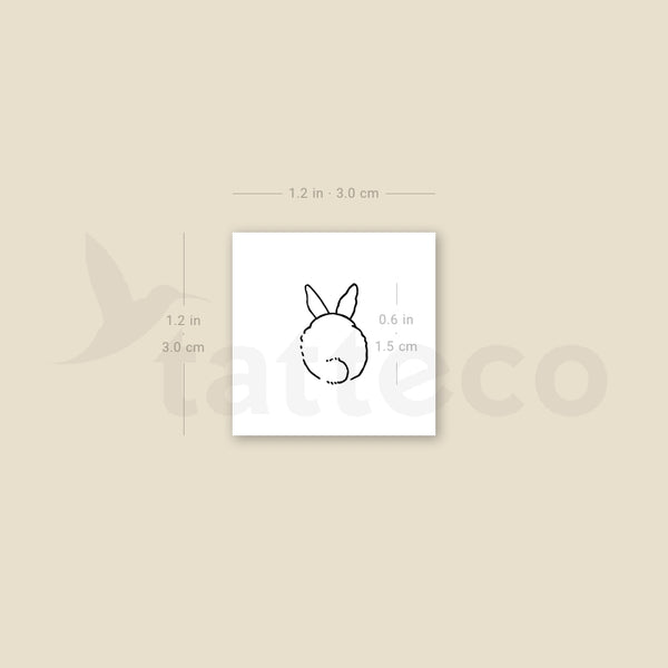 Rabbit Tail Temporary Tattoo - Set of 3