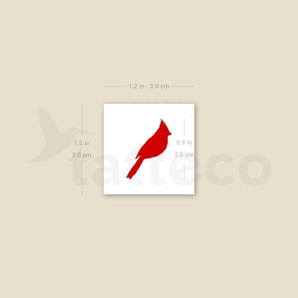 Red Ink Cardinal Temporary Tattoo - Set of 3