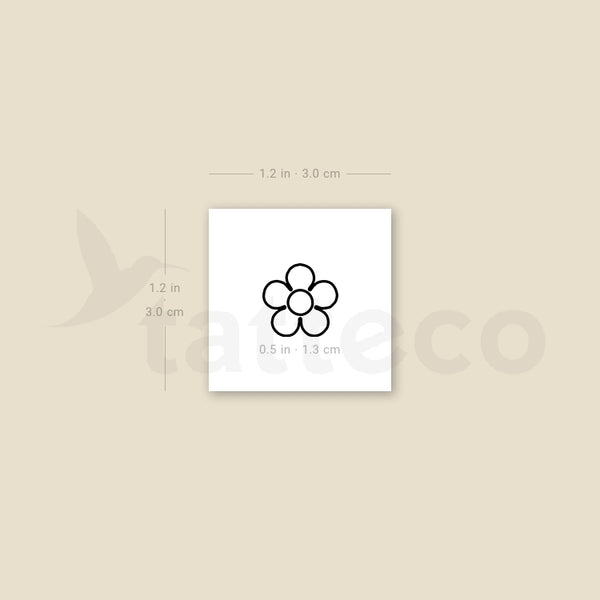 Minimalist Flower Outline Temporary Tattoo - Set of 3