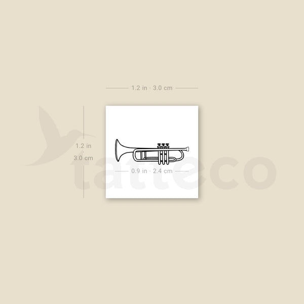 Trumpet Temporary Tattoo - Set of 3