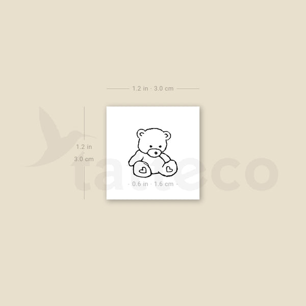 Teddy Bear Temporary Tattoo - Set of 3