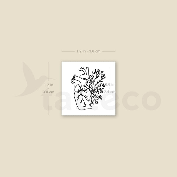 Flower Heart Temporary Tattoo - Set of 3