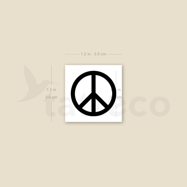 Peace Symbol Temporary Tattoo - Set of 3