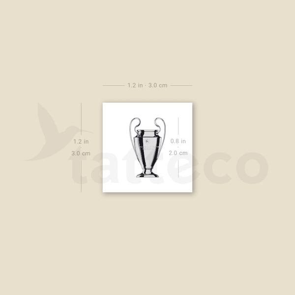 Champions League Trophy Temporary Tattoo - Set of 3