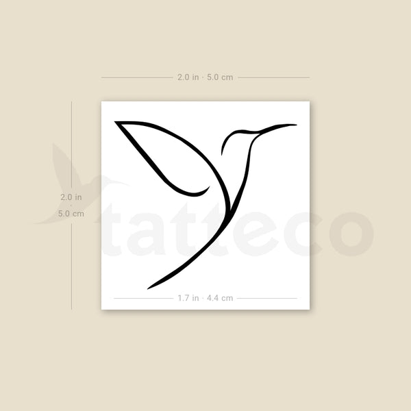 Minimalist Hummingbird Temporary Tattoo - Set of 3