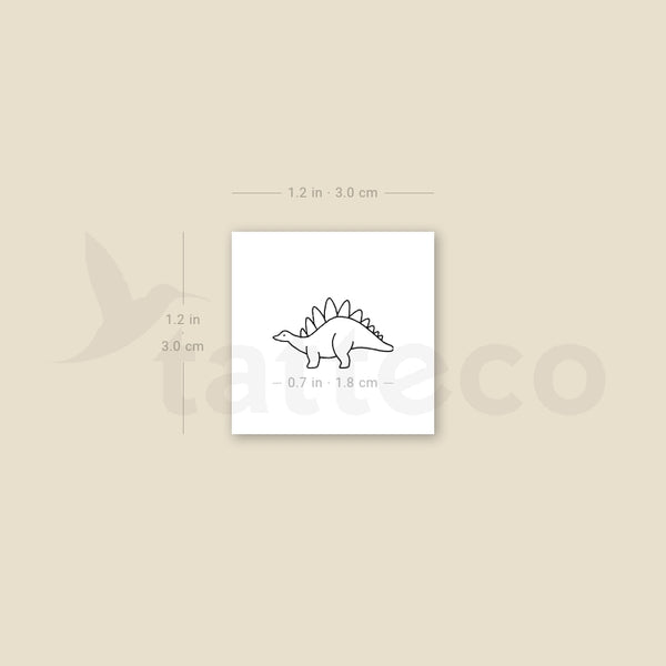 Minimalist Stegosaurus Temporary Tattoo - Set of 3