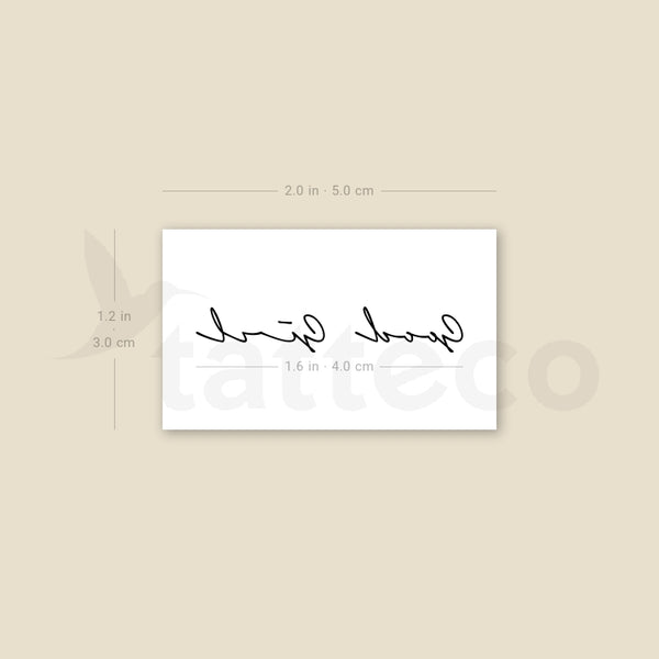 Handwritten Font Good Girl Temporary Tattoo - Set of 3