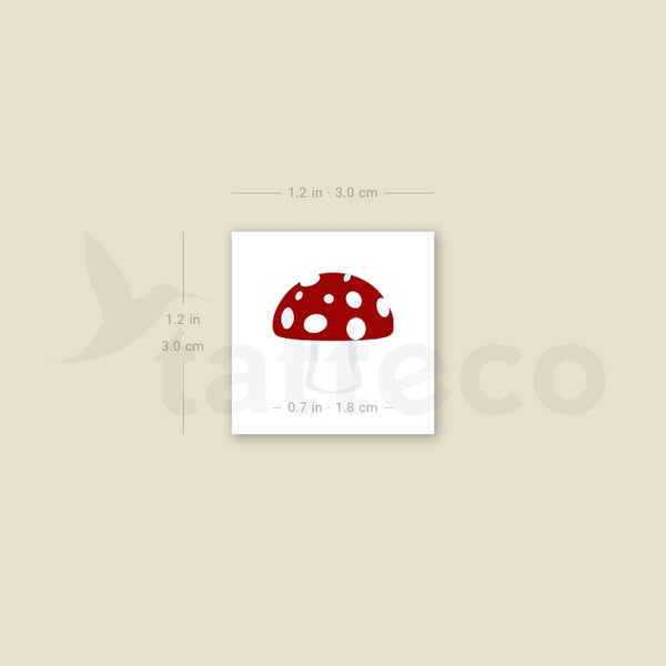 Red Mushroom Temporary Tattoo - Set of 3