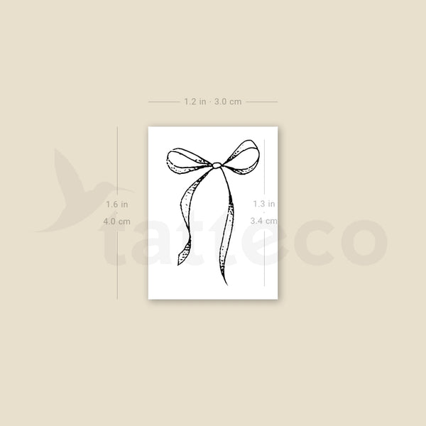 Small Ribbon Bow Temporary Tattoo - Set of 3