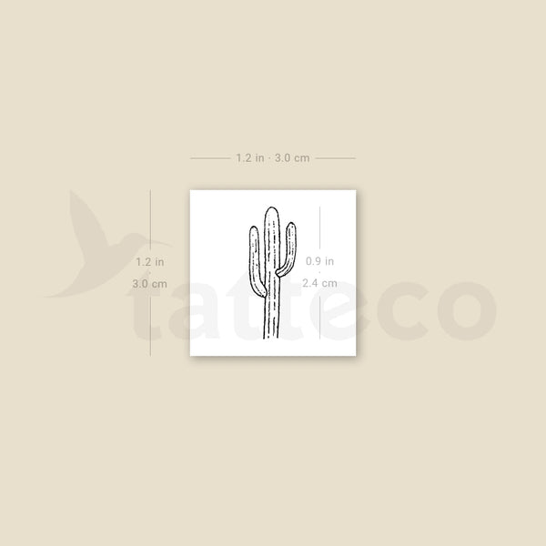 Saguaro Cactus Temporary Tattoo - Set of 3