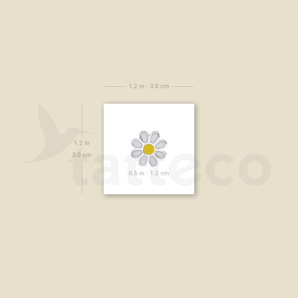 Silver Enamel Daisy Temporary Tattoo - Set of 3