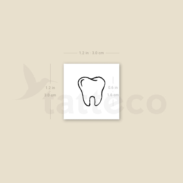 Tooth Temporary Tattoo - Set of 3