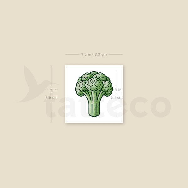 Broccoli Temporary Tattoo - Set of 3