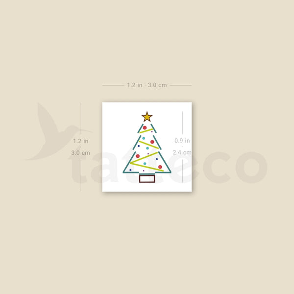 Minimalist Christmas Tree Temporary Tattoo - Set of 3