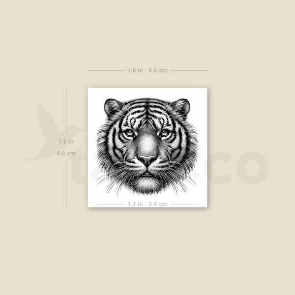 Tiger Head Temporary Tattoo - Set of 3