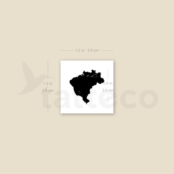 Brazil Map Temporary Tattoo - Set of 3