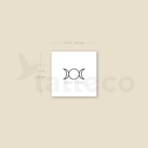 Triple Goddess Symbol Temporary Tattoo - Set of 3