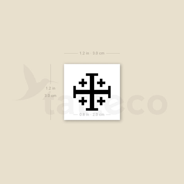 Jerusalem Cross Temporary Tattoo - Set of 3