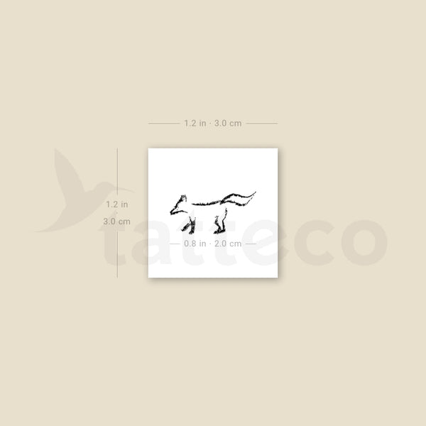 Minimalist Fox Temporary Tattoo - Set of 3