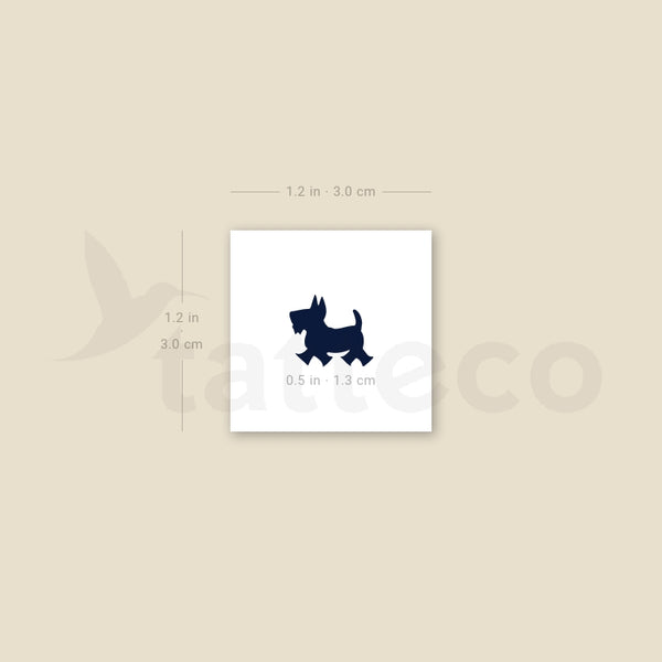 Tiny Scottie Temporary Tattoo - Set of 3