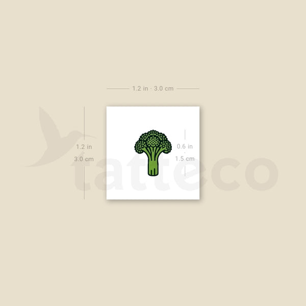 Tiny Broccoli Temporary Tattoo - Set of 3