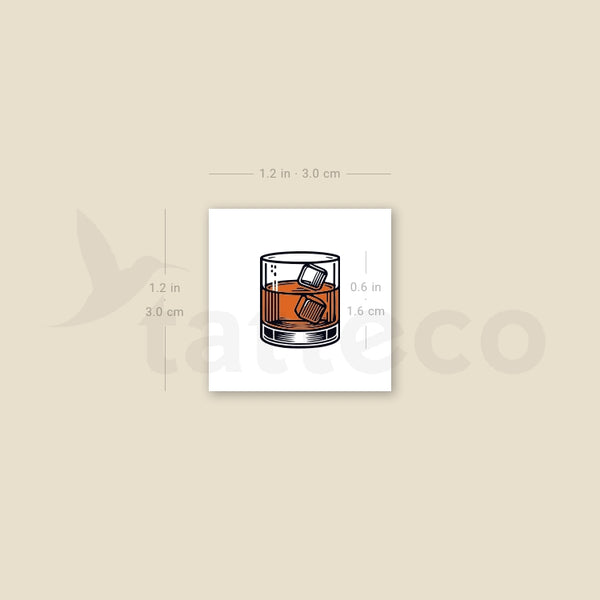 Little Glass Of Whisky Temporary Tattoo - Set of 3