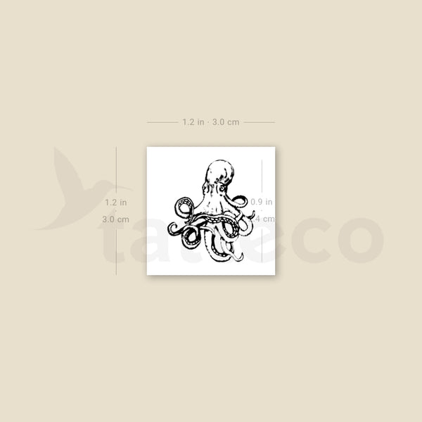 Small Octopus Temporary Tattoo - Set of 3