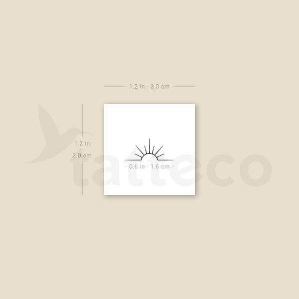 Tiny Minimal Sunset Temporary Tattoo - Set of 3