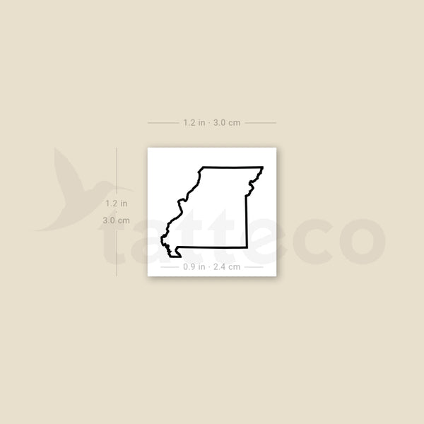 Missouri Map Outline Temporary Tattoo - Set of 3