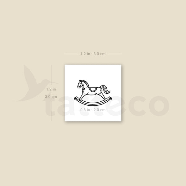 Rocking Horse Temporary Tattoo - Set of 3