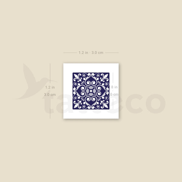Little Portuguese Tile Temporary Tattoo - Set of 3