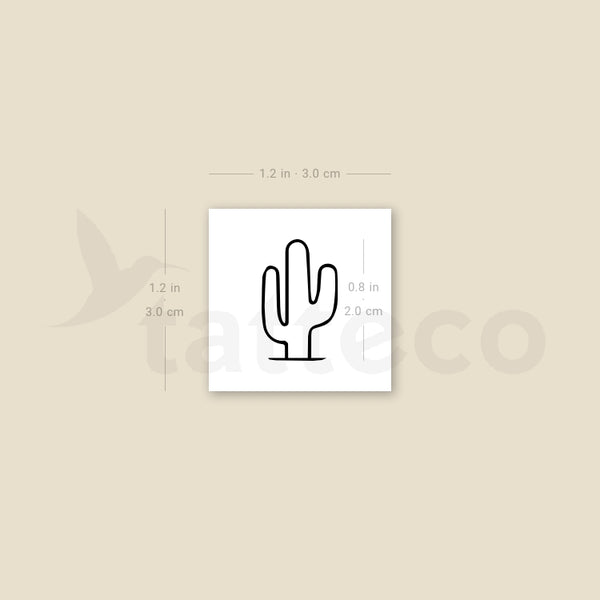 Small Saguaro Cactus Temporary Tattoo - Set of 3