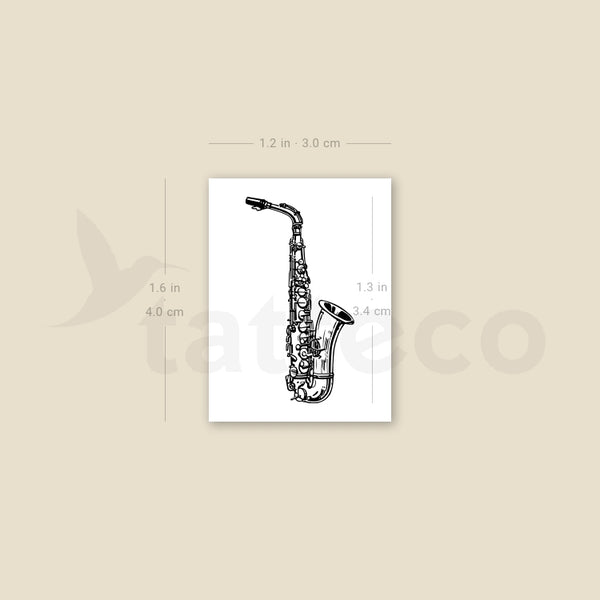 Saxophone Temporary Tattoo - Set of 3