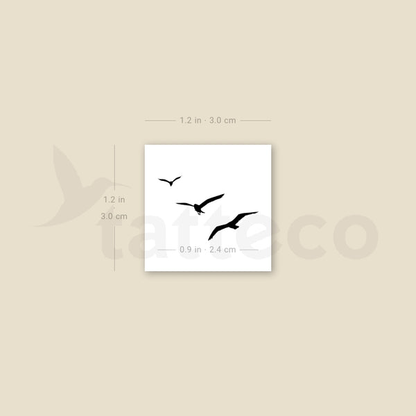 Three Birds Temporary Tattoo - Set of 3