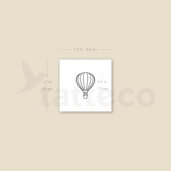 Tiny Hot Air Balloon Temporary Tattoo - Set of 3